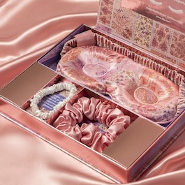 Set Soirée Pyjama Boteh - Coffret Máscara em Pura Seda e Conjunto de elásticos