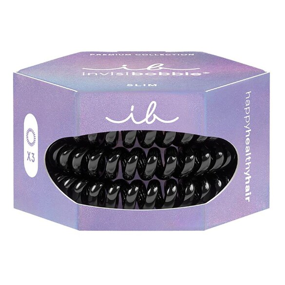 Slim Premium - True Black - Elásticos de Cabelo, Invisibobble