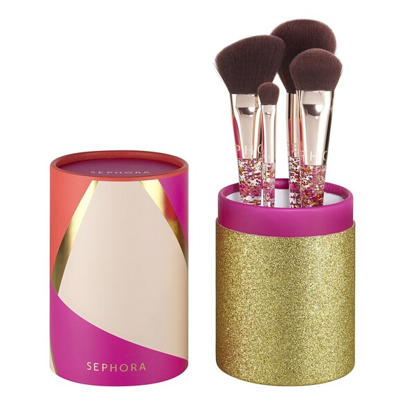 Coffret de pincéis com glitter - Kit de 4 pincéis para rosto e olhos, SEPHORA COLLECTION