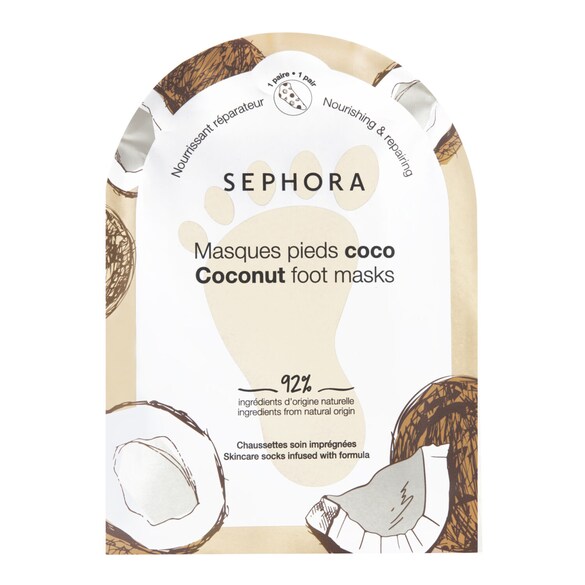 Máscaras de pés - Meias de tratamento infundidas com fórmula, Sephora Collection