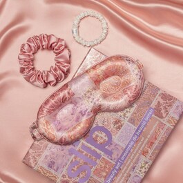 Set Soirée Pyjama Boteh - Coffret Máscara em Pura Seda e Conjunto de elásticos