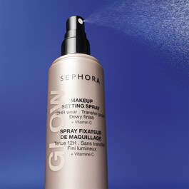 Fixador maquilhagem GLOW - Duração 12H, sem transferência, acabamento luminoso