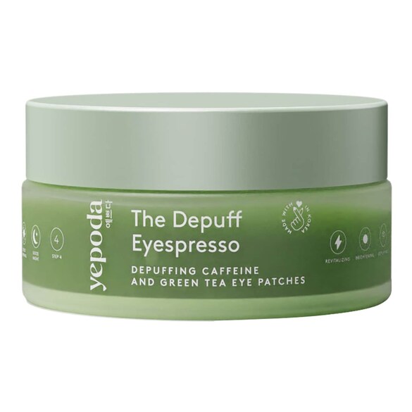 The Depuff Eyespresso – Patches descongestionantes com cafeína e chá verde, YEPODA
