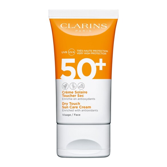 Crème Solaire Toucher Sec - UVA/UVB 50+ Antioxidante, Clarins