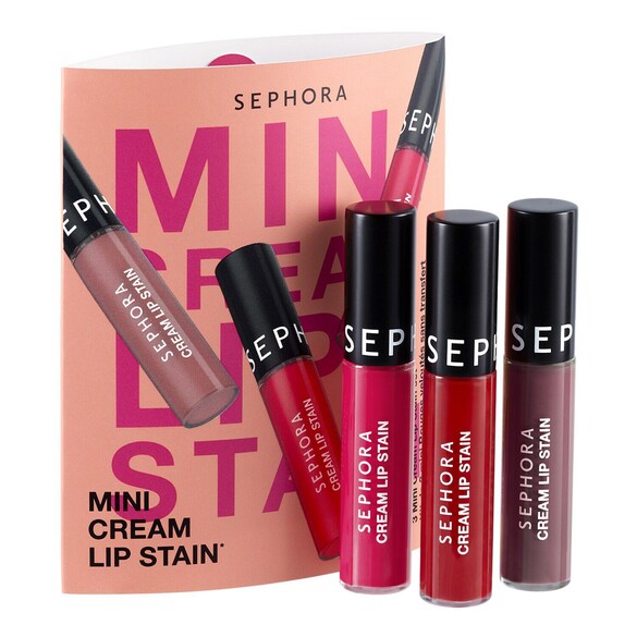 Mini Cream Lip Stain - Kit de 3 minibatons aveludados que não transferem, Sephora Collection