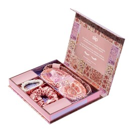 Set Soirée Pyjama Boteh - Coffret Máscara em Pura Seda e Conjunto de elásticos