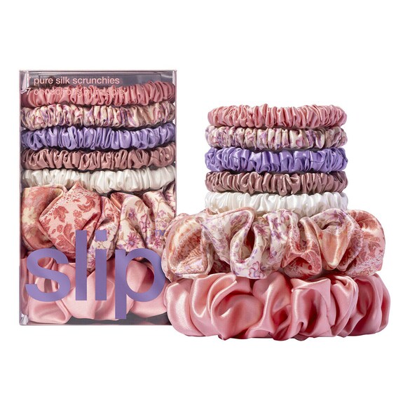 Méga Scrunchie Gift Set - Conjunto de Elásticos Seda Pura Edição Limitada, Slip