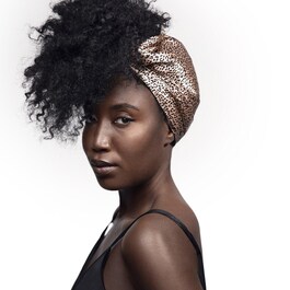 Pure Silk Hair Wrap Wild Leopard- Lenço